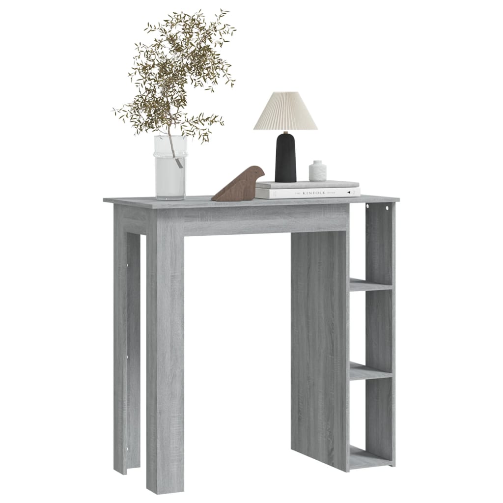 Mesa Alta Con Estante Gris Sonoma 102x50x103,5 Cm_3