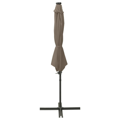 Vidaxl Sombrilla De Jardín Voladiza Con Palo Y Luces Led Taupe 300 Cm_1
