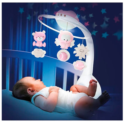 Infantino Proyector Musical Móvil 3-en-1, Luz Nocturna Y Proyector Cuna, 6 Melodías, 4 Sonidos Naturaleza, Rosa_1