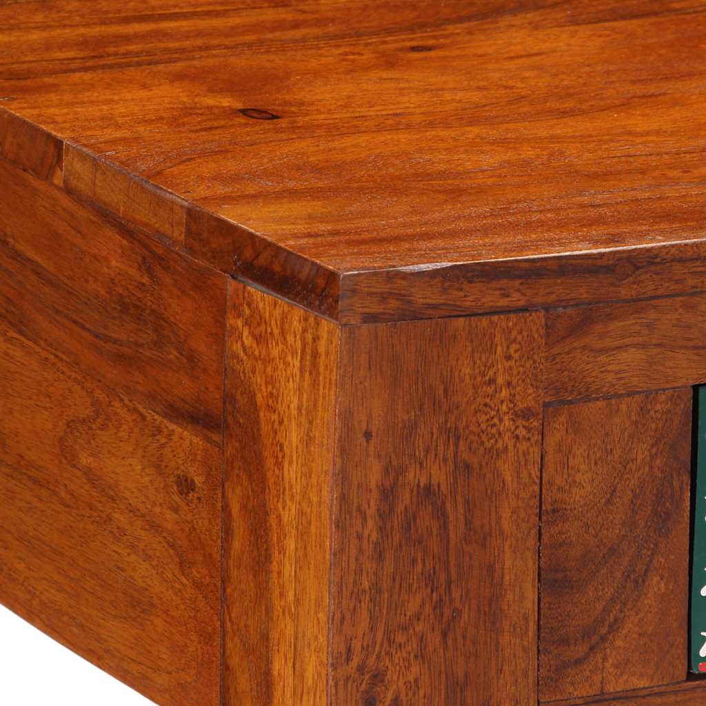 Mesa De Centro De Madera Maciza De Acacia 90x50x40 Cm_3