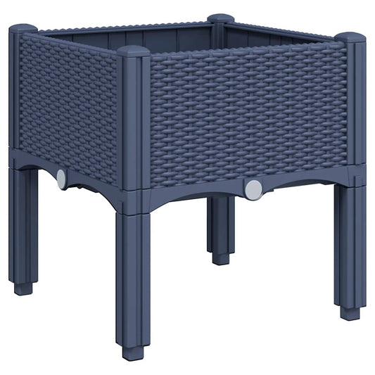 Jardinera Con Patas Pp Azul Gris 40x40x42 Cm_0