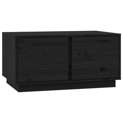 Mesa De Centro Madera Maciza De Pino Negro 80x50x40 Cm_0