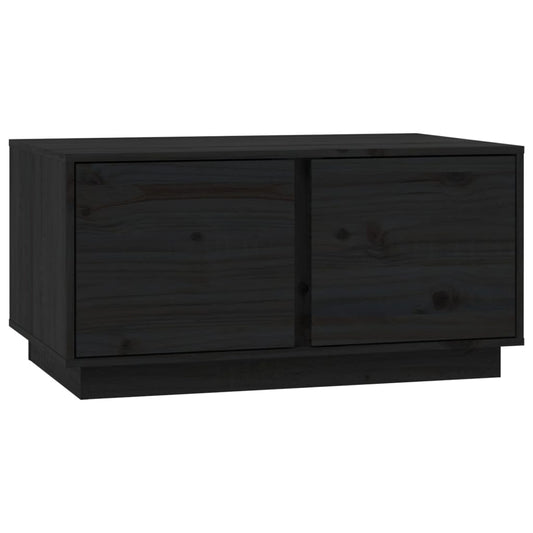 Mesa De Centro Madera Maciza De Pino Negro 80x50x40 Cm_0