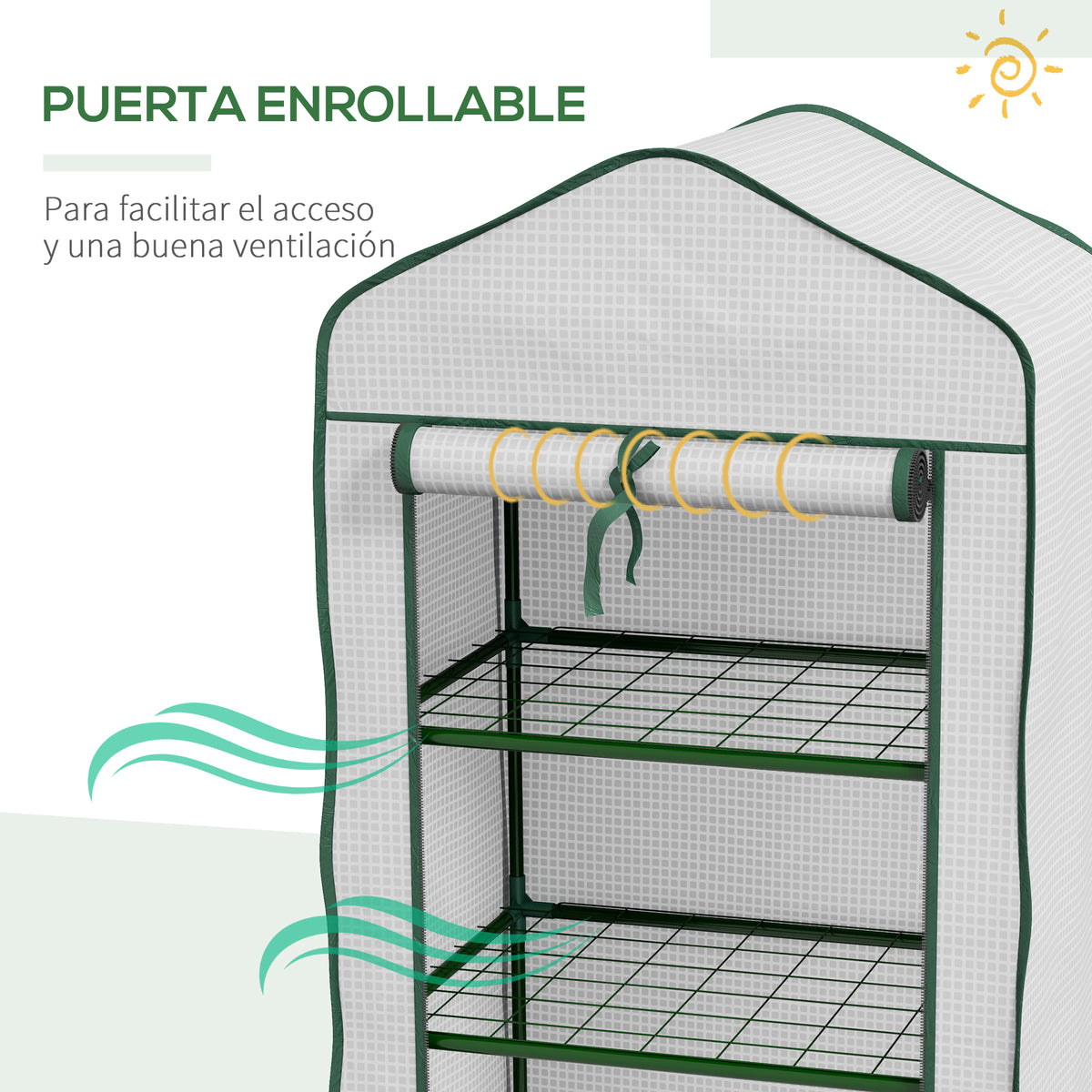 Invernadero De Jardín Outsunny Acero, Pe Blanco 59x39x127 Cm_5