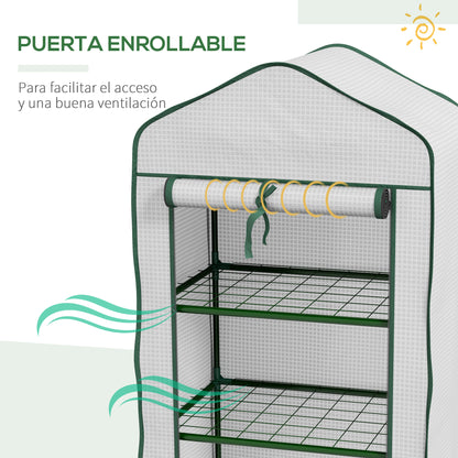 Invernadero De Jardín Outsunny Acero, Pe Blanco 59x39x127 Cm_5