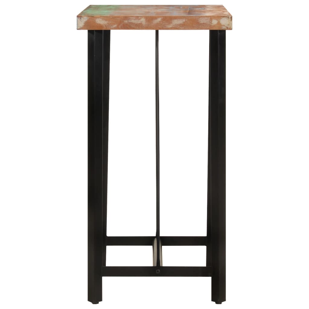 Mesa Alta De Hierro Y Madera Maciza Reciclada 55x55x107 Cm_1