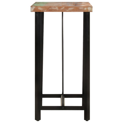Mesa Alta De Hierro Y Madera Maciza Reciclada 55x55x107 Cm_1
