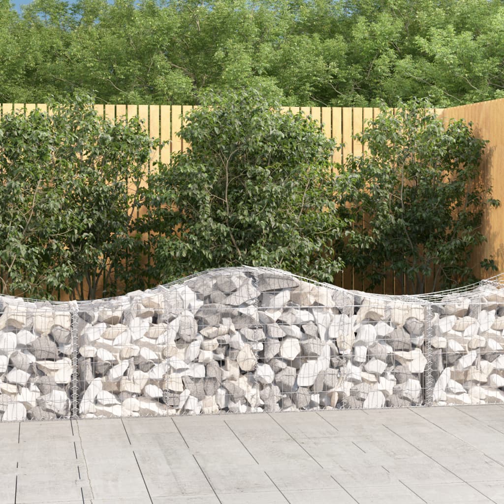 Cestas De Gaviones 25 Uds Forma De Arco Hierro 200x50x60/80 Cm_1