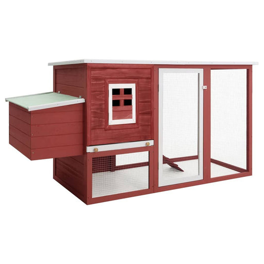 Vidaxl Gallinero Con 1 Jaula Para Huevos Madera Rojo_0