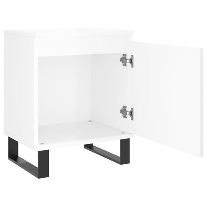 Mesitas Noche 2 Uds Madera Ingeniería Blanco Brillo 40x30x50 Cm_4