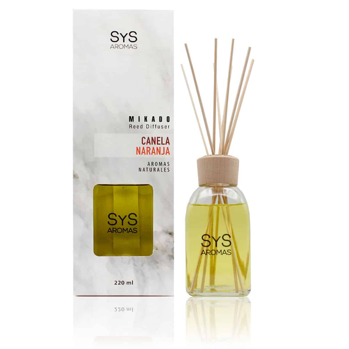 Ambientador Mikado Canela-Naranja Mármol SYS Aromas 220 ml | Aroma Cítrico y Especiado | Revitalizante_0