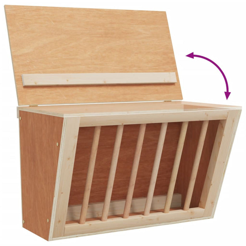 Vidaxl Comedero De Heno Para Conejos Madera Maciza Abeto 37x18,5x23 Cm_5