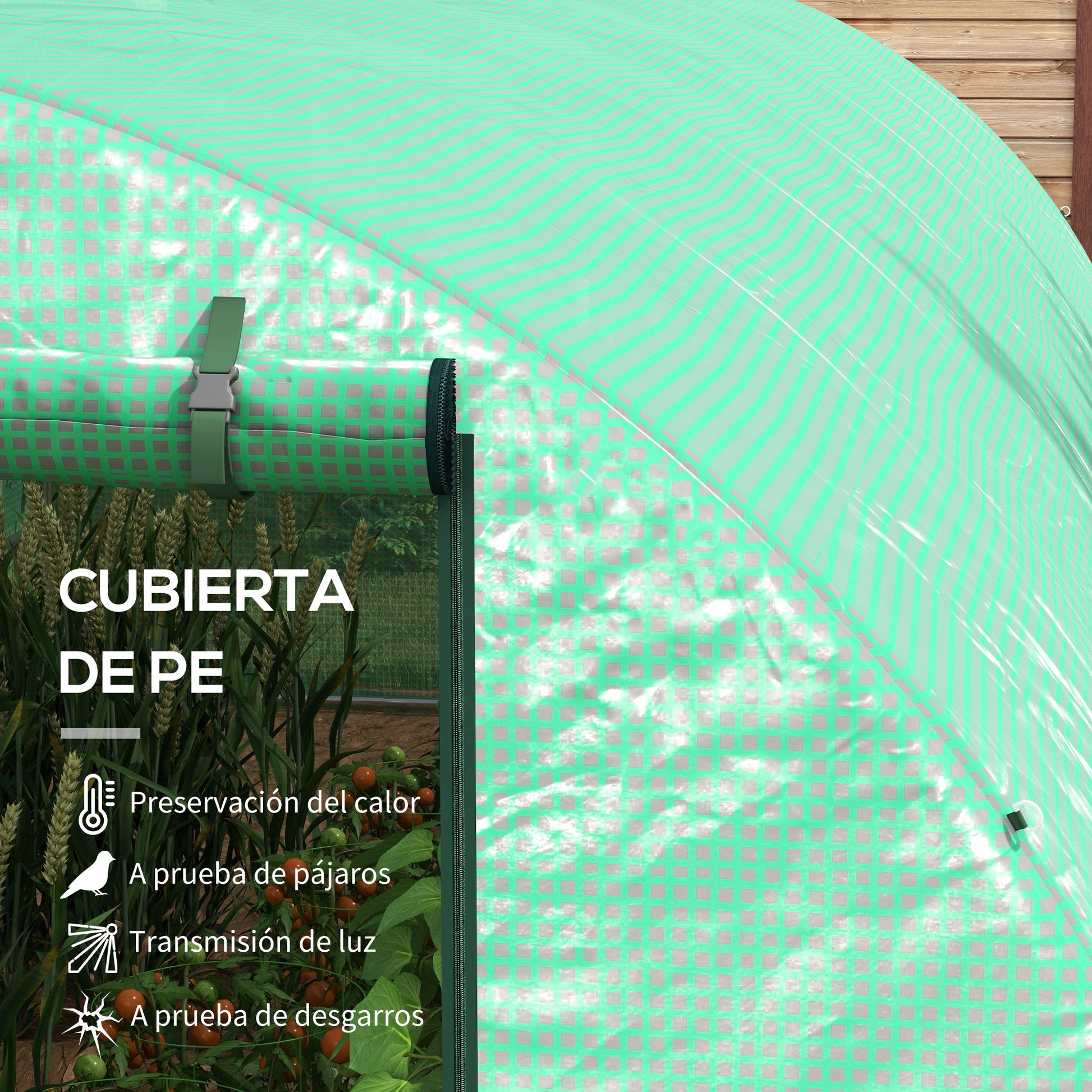 Outsunny Invernadero De Exterior 6x3x2 M Con Sistema De Riego Integrado Verde_4