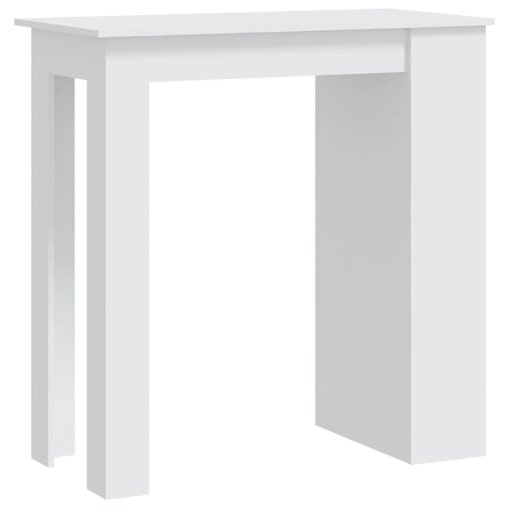 Mesa Bar Estante Almacenaje Contrachapada Blanco 102x50x103,5cm_0