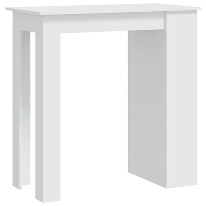 Mesa Bar Estante Almacenaje Contrachapada Blanco 102x50x103,5cm_0