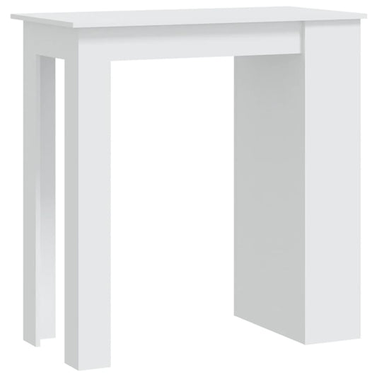 Mesa Bar Estante Almacenaje Contrachapada Blanco 102x50x103,5cm_0