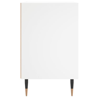 Mesita De Noche Madera De Ingeniería Blancp 40x30x50 Cm_3