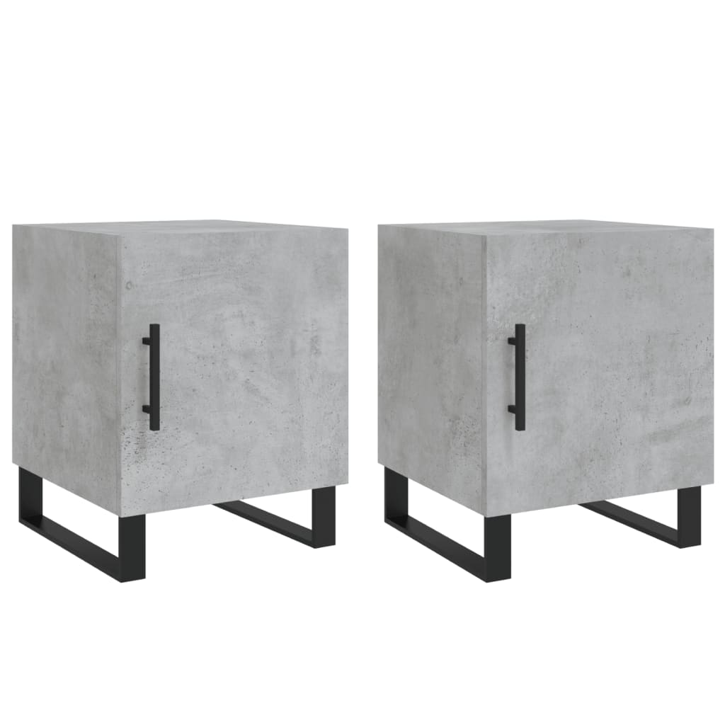 Mesitas Noche 2 Uds Madera Ingeniería Gris Hormigón 40x40x50 Cm_0