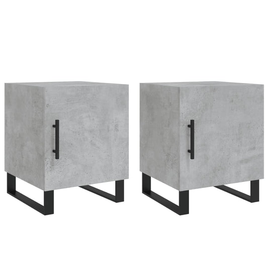 Mesitas Noche 2 Uds Madera Ingeniería Gris Hormigón 40x40x50 Cm_0