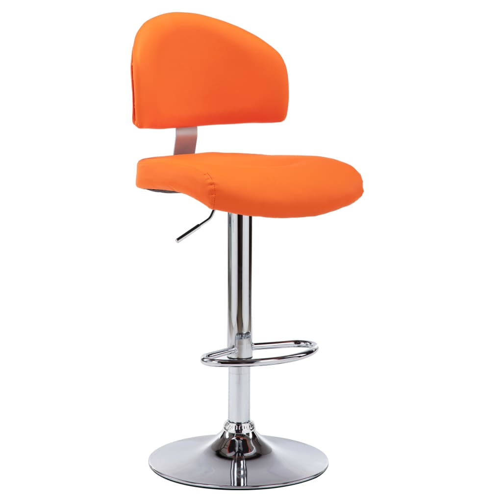 Taburetes De Cocina 2 Unidades Cuero Sintético Naranja_1