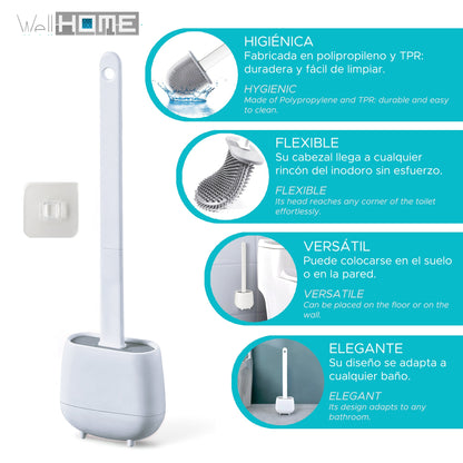 4x Escobilla Para Inodoro En Tpr Y Caucho Termoplástico Color Blanco