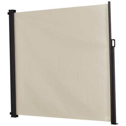 Outsunny Toldo Lateral Retráctil Exterior Espacio Personal 350x180cm Beige_0