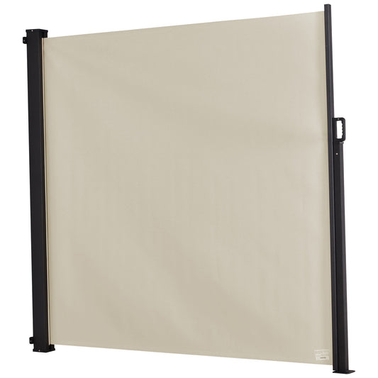Outsunny Toldo Lateral Retráctil Exterior Espacio Personal 350x180cm Beige_0