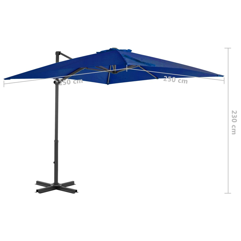 Vidaxl Sombrilla Jardín Voladiza Palo Aluminio Azul Azure 250x250 Cm_2