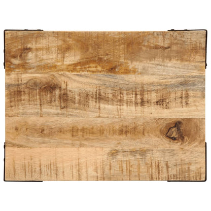 Mesa Auxiliar Madera Maciza De Mango Rugosa 40x30x40 Cm_2