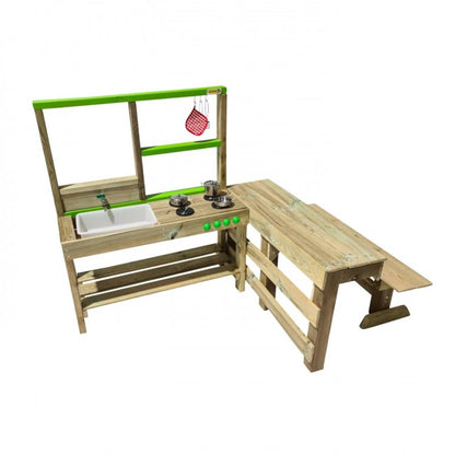 Cocinita Infantil De Madera Para Exterior Masgames Spicy Delicious.