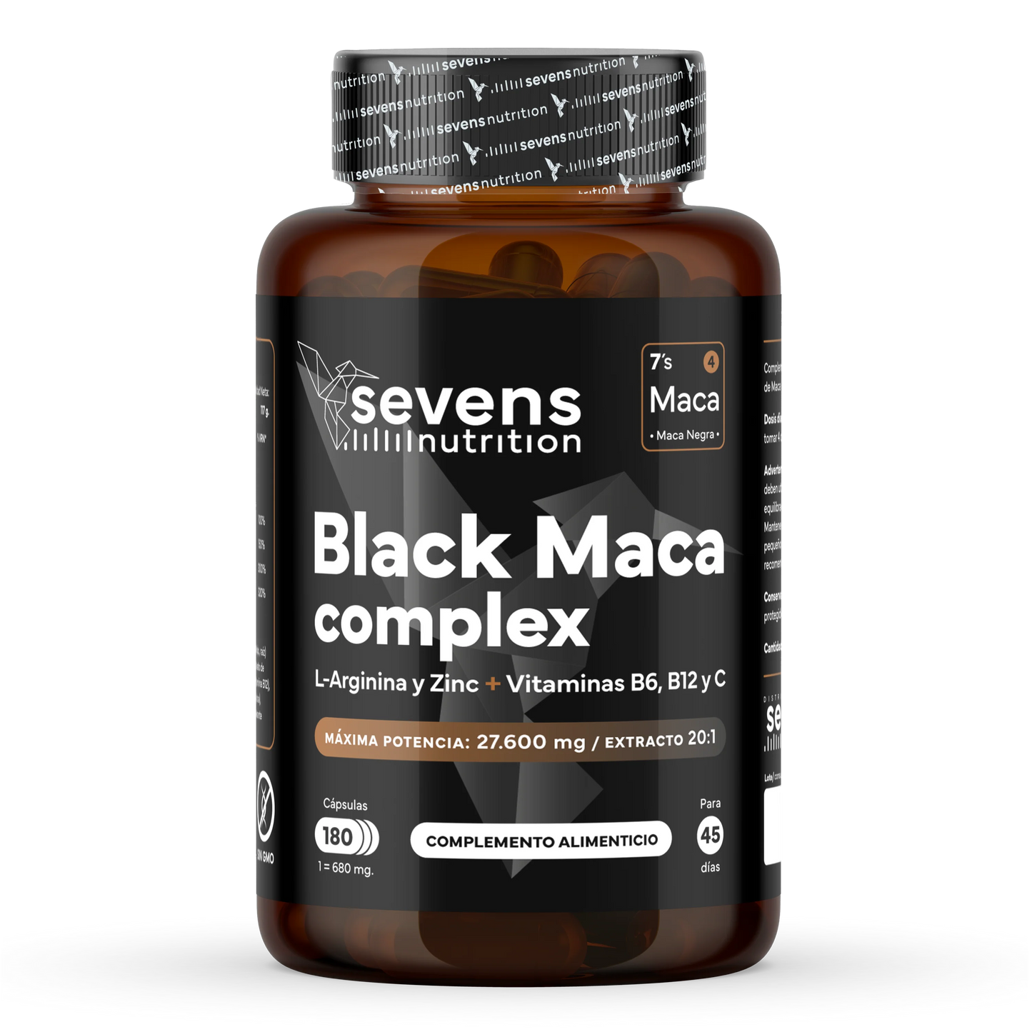 Maca Negra Con L-arginina Y Zinc + Vitaminas B6, B12 Y C. Reduce El Cansancio Y Aumenta Energía