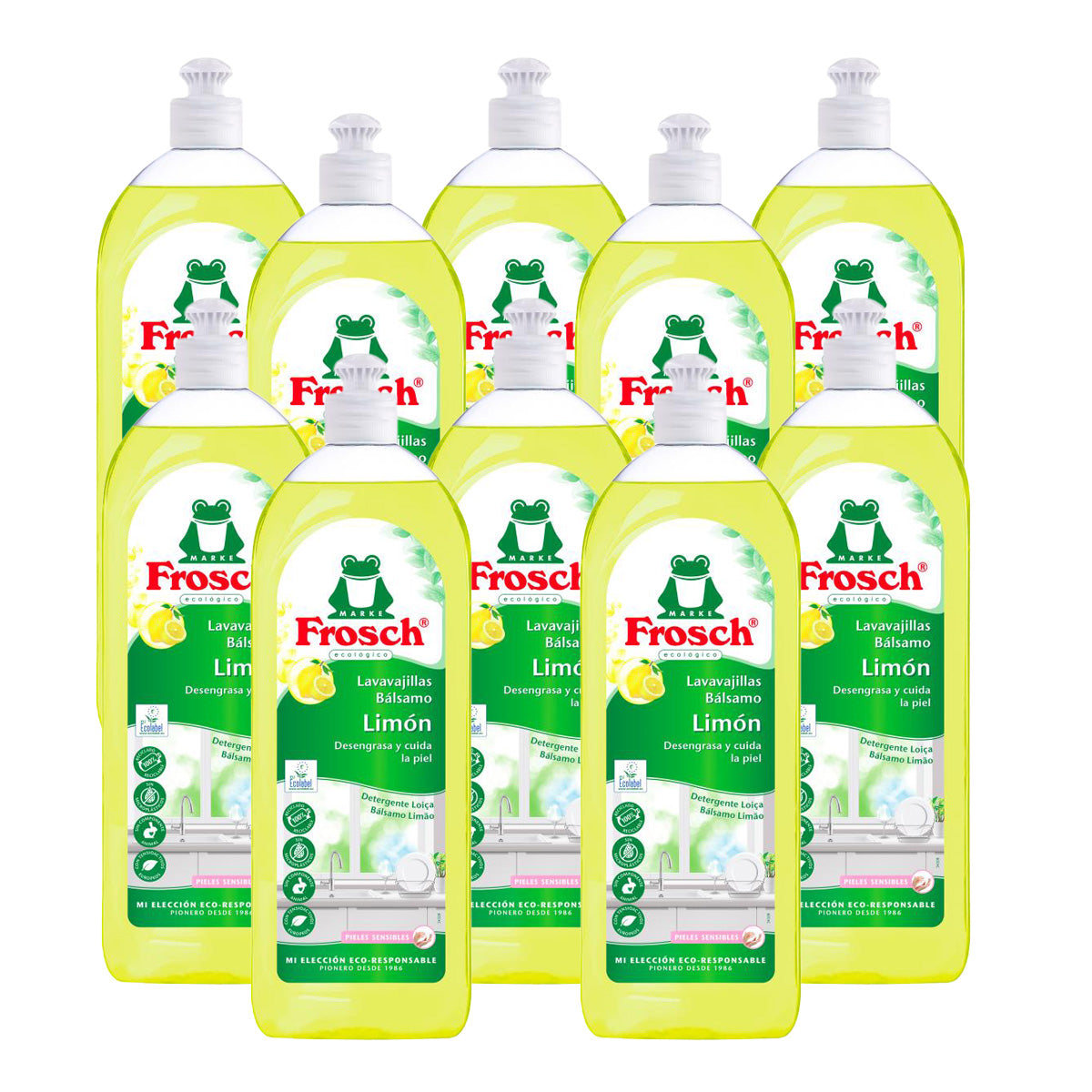 Pack 10x Lavavajillas limón Eco Frosch 750 ml