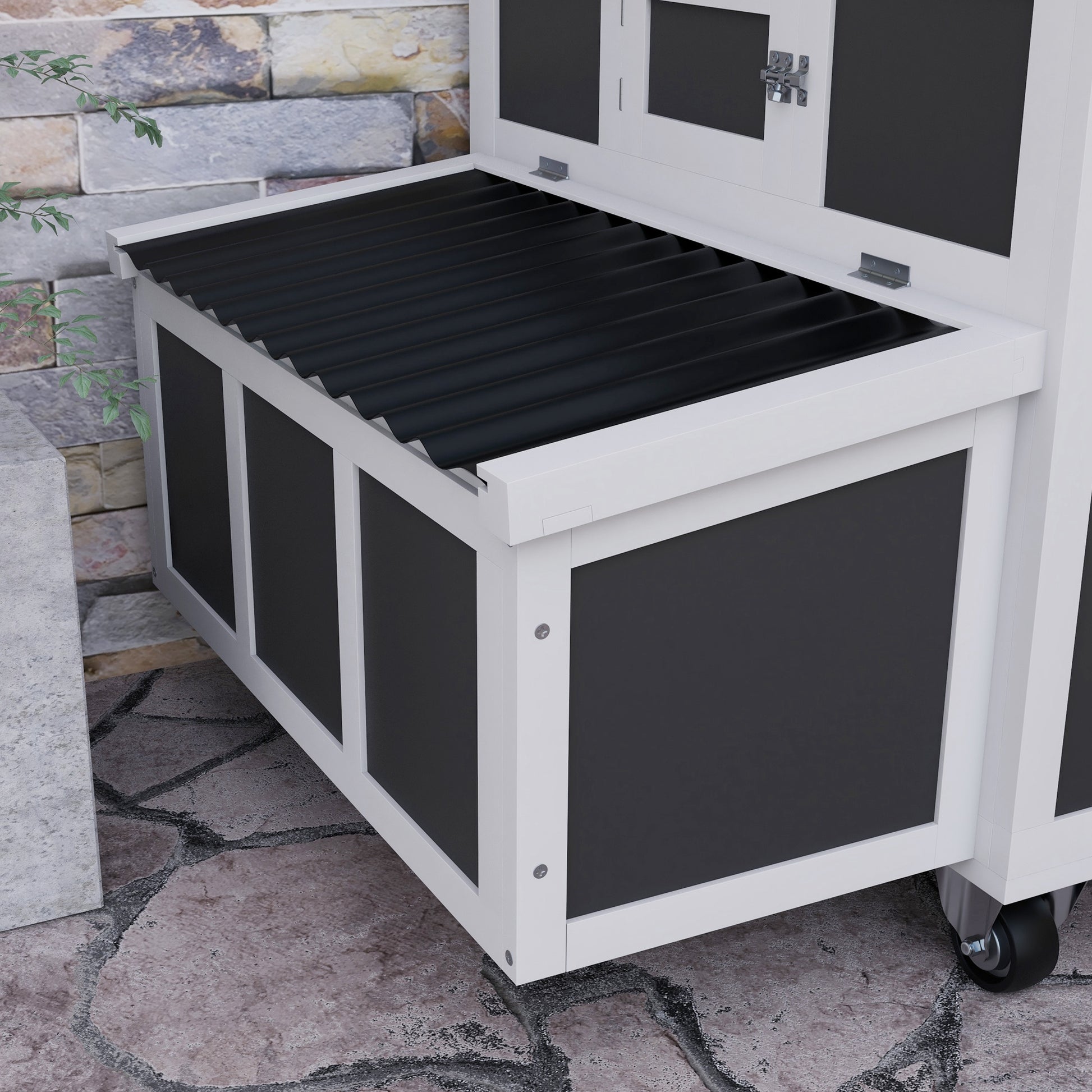 Pawhut Conjunto De 1 Gallinero De Madera Y 1 Gallinero Para Exterior De Metal_4