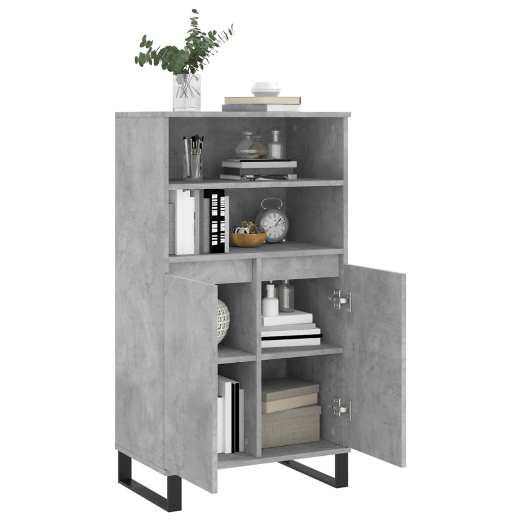 Aparador Alto Madera Contrachapada Gris Hormigón 60x36x110 Cm / Vetonek_1