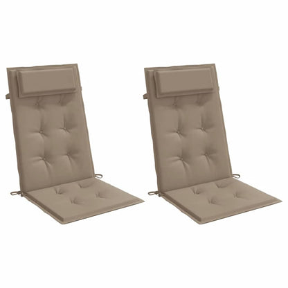 Vidaxl Cojines De Silla Con Respaldo Alto 2 Uds Tela Oxford Gris Taupe_0