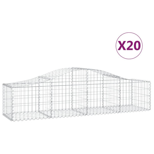 Cestas De Gaviones 20 Uds Forma De Arco Hierro 200x50x40/60 Cm_0