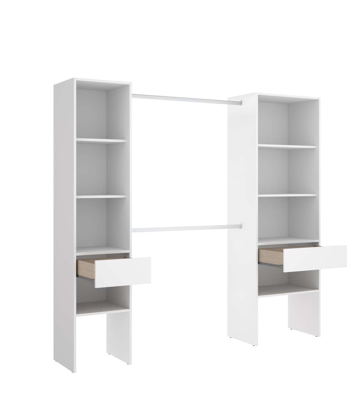 Vestidor Siles Para Dormitorio Con Baldas Y Dos Cajones Acabado Blanco 185 Cm(alto)200 Cm(_0