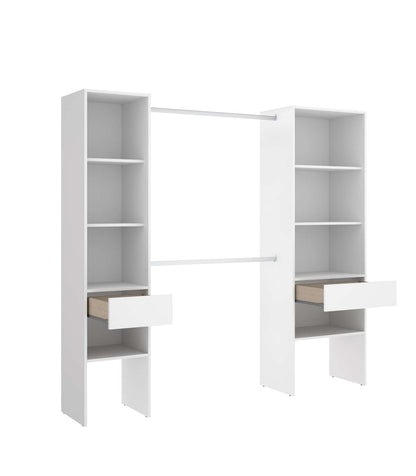 Vestidor Siles Para Dormitorio Con Baldas Y Dos Cajones Acabado Blanco 185 Cm(alto)200 Cm(_0