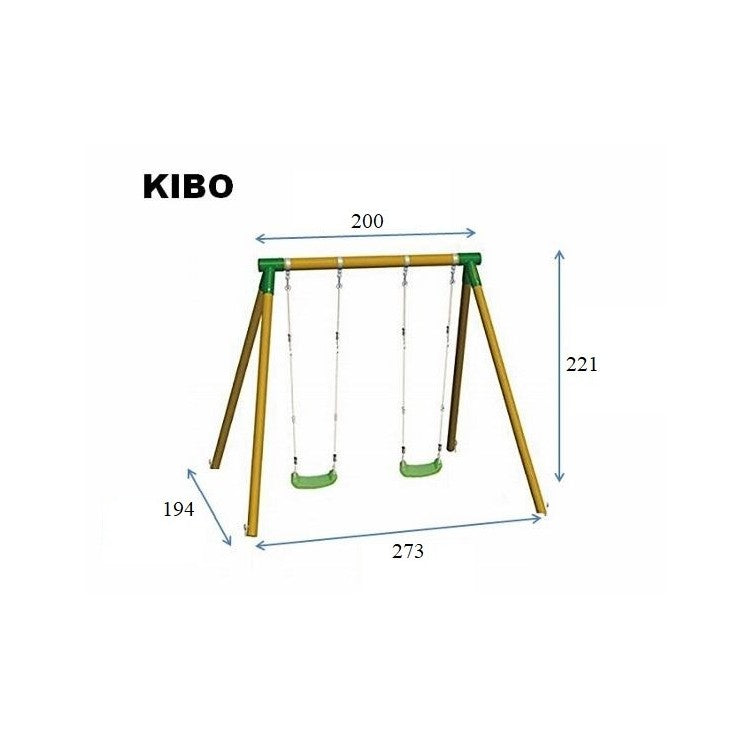 Columpio Doble De Madera Redonda Masgames Kibo Xl.