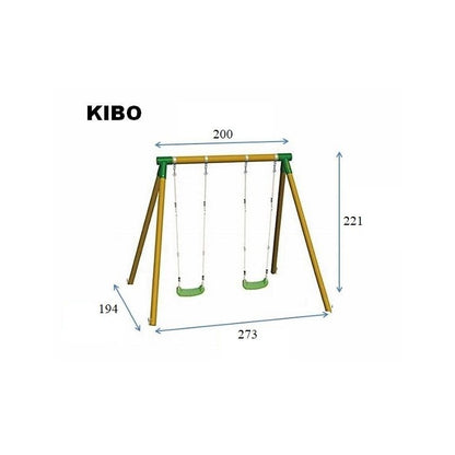Columpio Doble De Madera Redonda Masgames Kibo Xl.