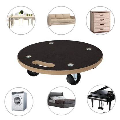 Well Home Carro De Transporte Redondo Ø38cm Con Base Antideslizante Negro