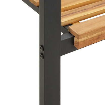 Juego De Comedor De Jardín 9 Pzas Madera Maciza Acacia Y Metal / Vetonek_3