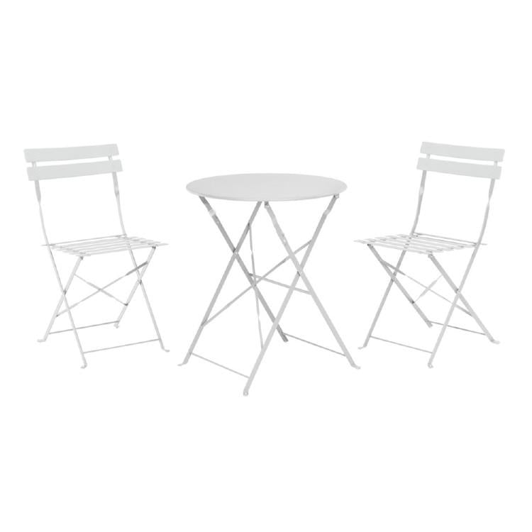 Mesa y sillas de bistró 3 piezas Gris