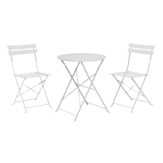 Mesa y sillas de bistró 3 piezas Gris