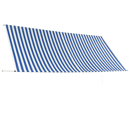 Toldo Retráctil 350x150 Cm Azul Y Blanco_2