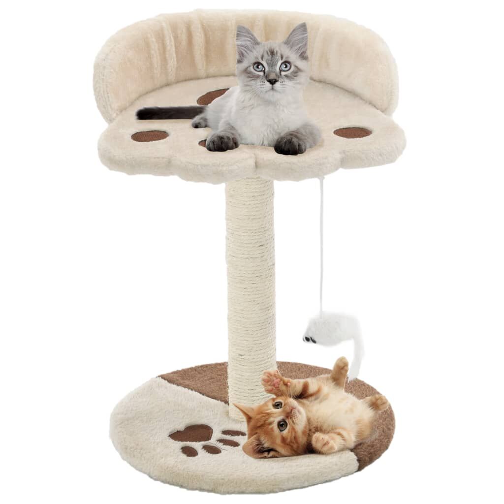 Vidaxl Rascador Para Gatos Con Poste De Sisal 40 Cm Beige Y Marrón_1