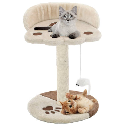Vidaxl Rascador Para Gatos Con Poste De Sisal 40 Cm Beige Y Marrón_1