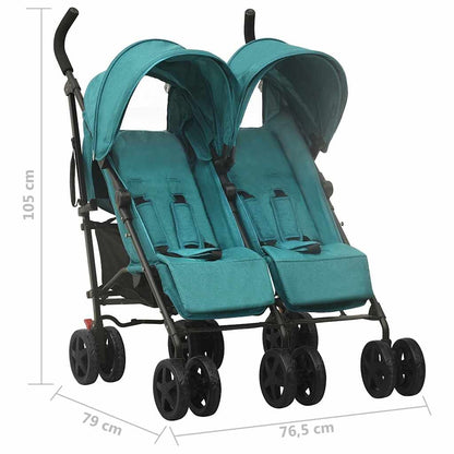 Vidaxl Carrito Para Gemelos De Acero Verde_2