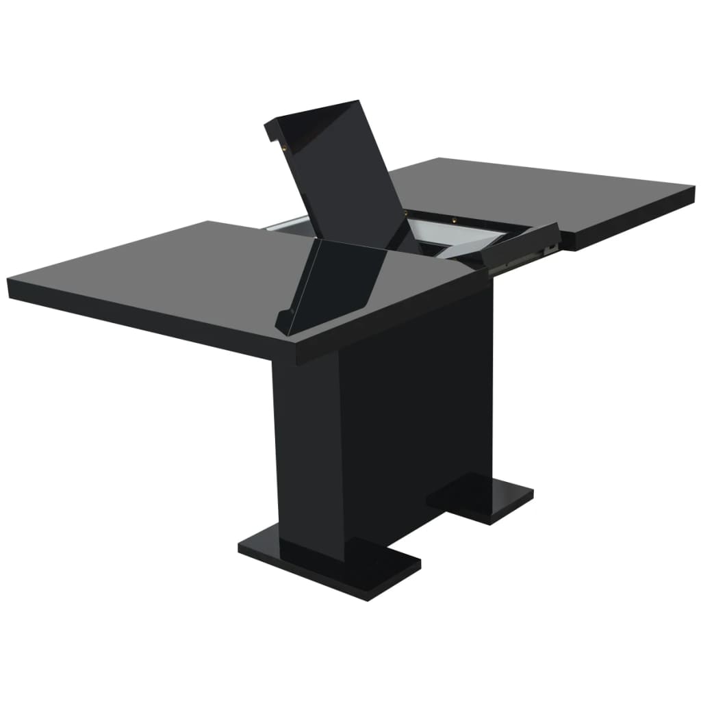 Mesa De Comedor Extensible Negra Con Brillo_1