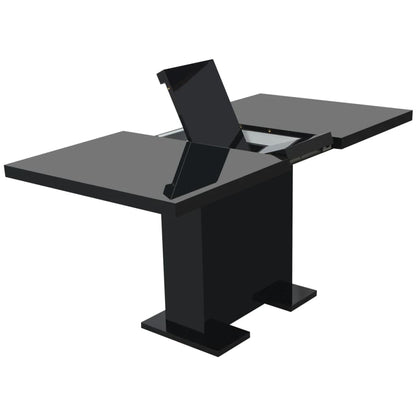 Mesa De Comedor Extensible Negra Con Brillo_1